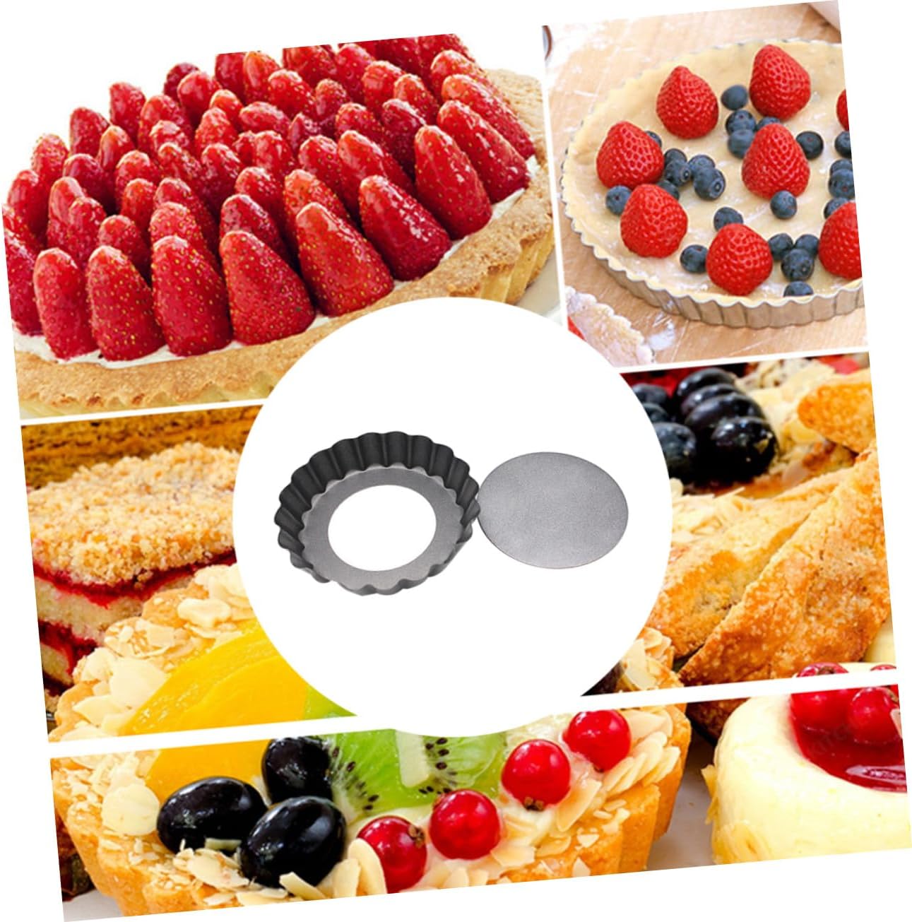Carbon Steel Round Cake Mold Non-stick Handmade Simple Fondant Cookie Pan for Home and Store Baking Desserts Cupcakes