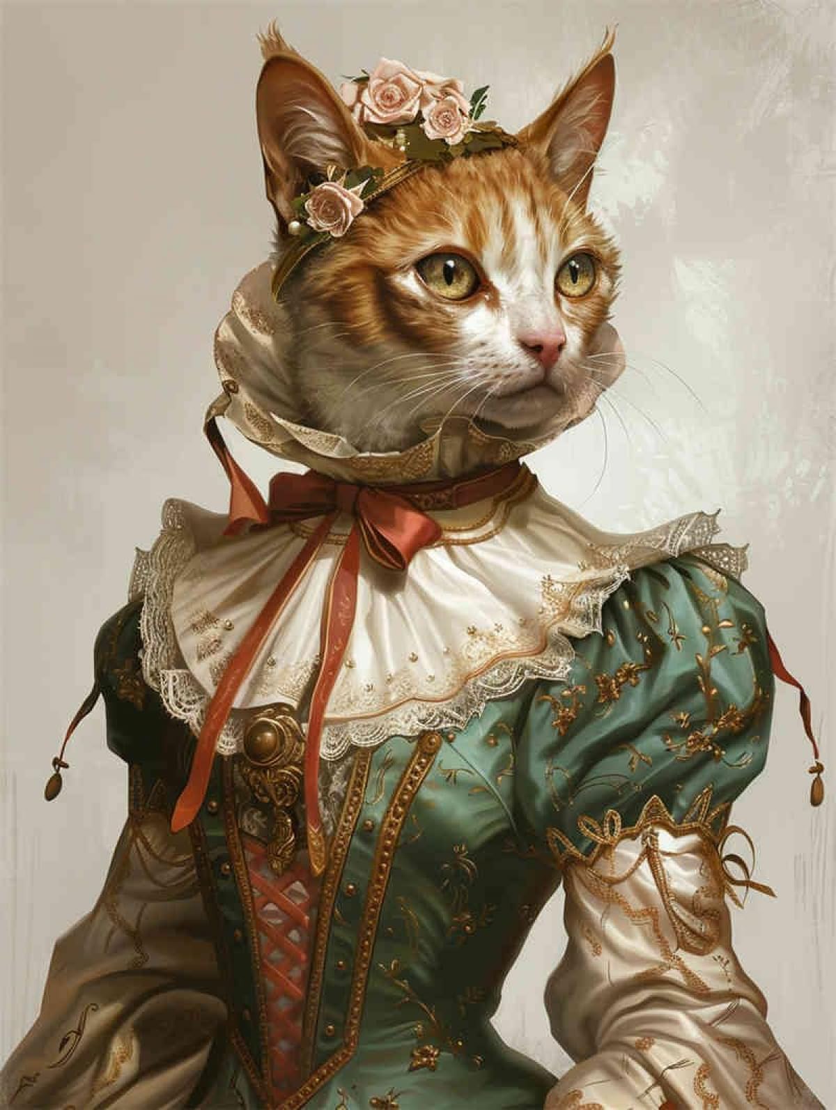 AYAOYANGGO 11CT Stamped Cross Stitch Fantasy Animals Embroidery Kit Cat in Clothes Cross Stitch Kits for Adults Beginners DIY Art for Gift Home Decor 40x50cm