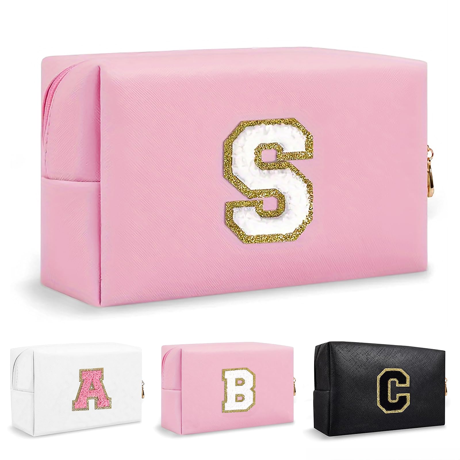 Bolsa de Maquillaje, Bolsa de Cosméticos Impermeable de Viaje, PU Cuero, Neceser de Baño, Bolsa De Aseo Y Almacenamiento para Mujer,Cosas Preppy para niñas Adolescentes (Letra A-Z) — view 149