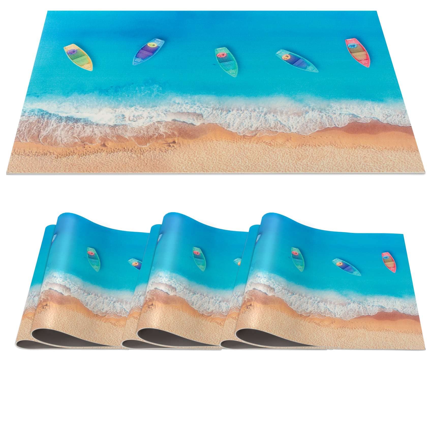 ANRO Platzset Maritim Boot 30x45 cm – 6er Set, abwaschbar