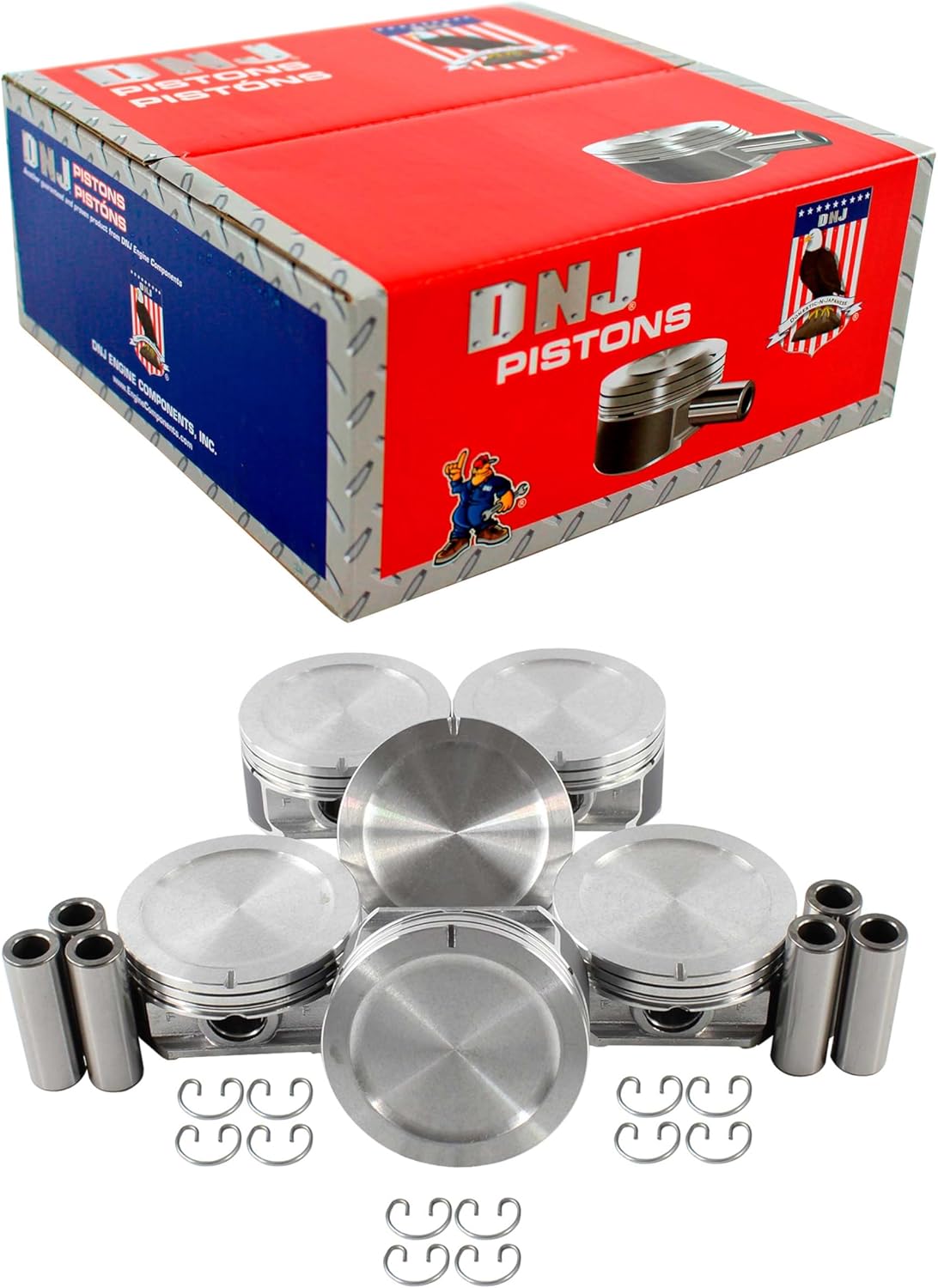 DNJ P3143 Piston Set Standard for 1995-2009 Buick, Chevrolet, Oldsmobile, Pontiac 88, 98, Bonneville 3.8L V6 12V OHV 3800cc