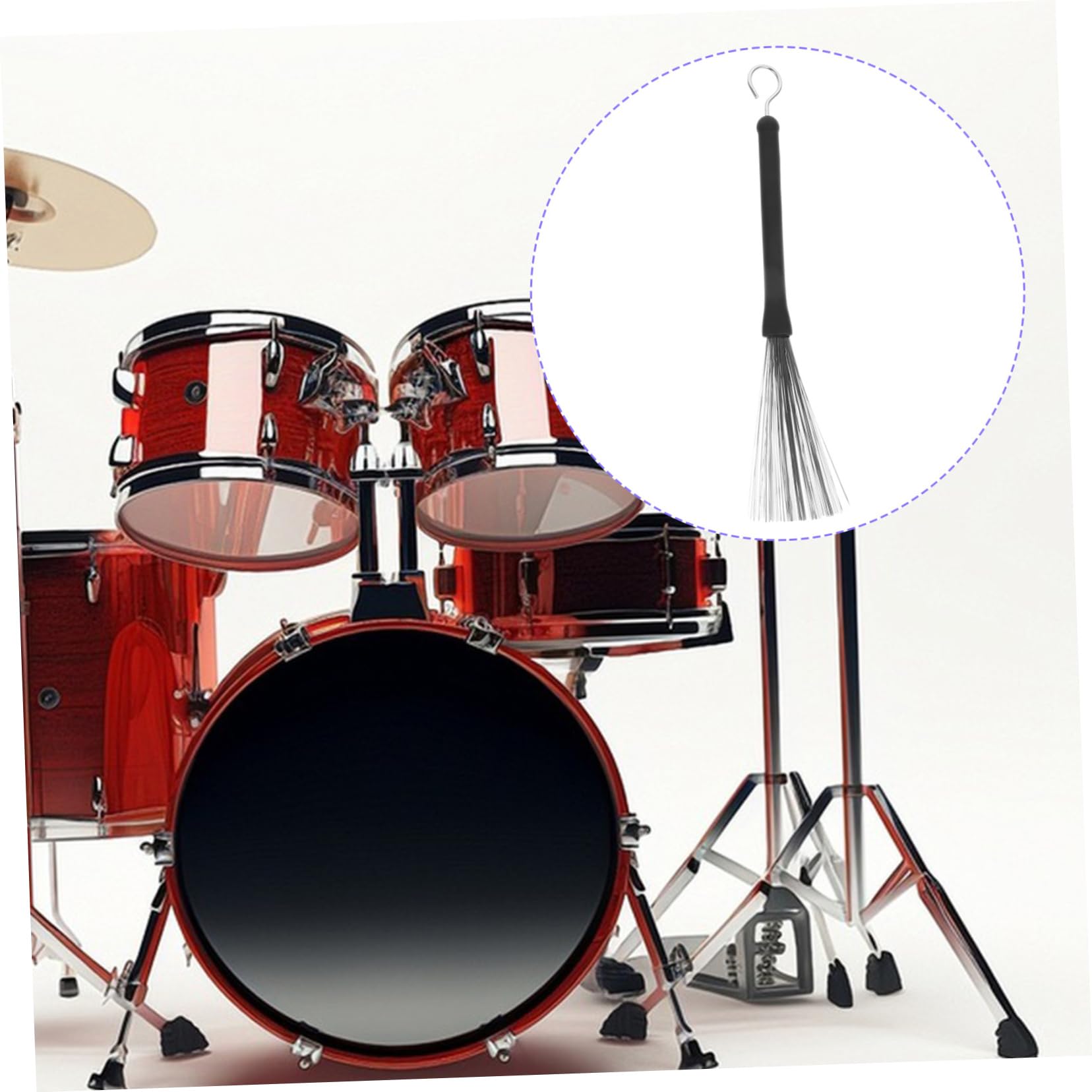 HANABASS Retractable Steel Wire Drum Brush Durable Jazz Drums Accessory for Percussion Instruments Compact Design for for Enhanced Sound