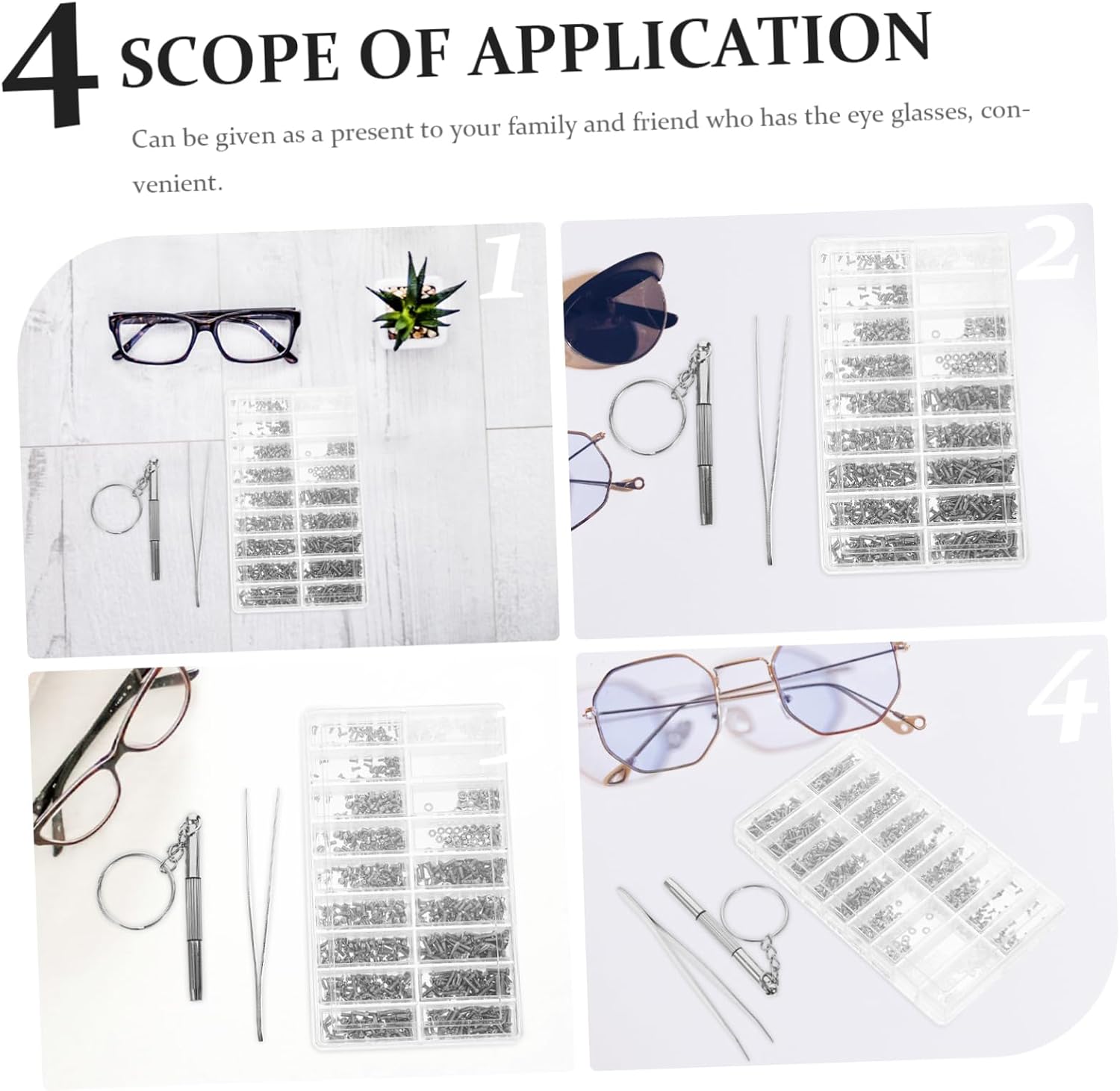 Gatuida 2sets Eye Glasses Repair Tools Eyeglass Screwdriver Kit Glasses Repair Set Assorted Screws