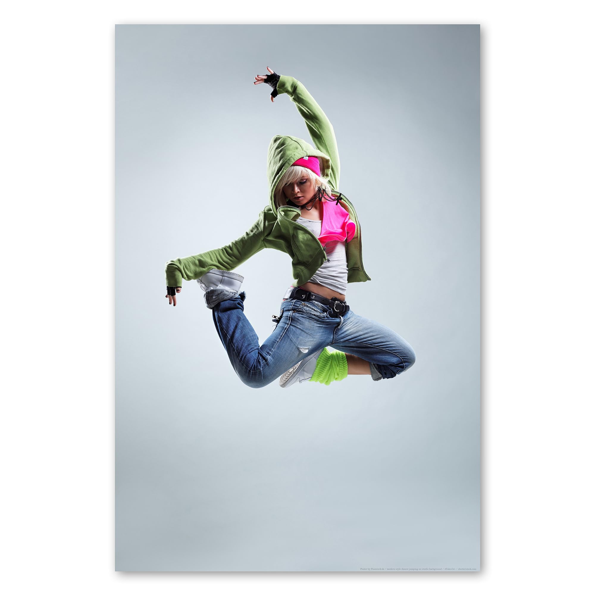 Postereck - 0192 - Hip hop, ballerina, musica, danza, street dance, donna - Decorazione da Parete, Stampa Artistica, Idea Regalo, Stampa Fotografica - Tela - 100,0 cm x 75,0 cm