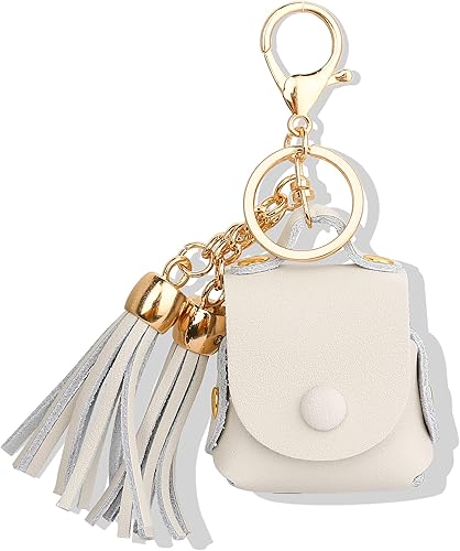 Miniatura 2 de MODOS LOGICOS Funda de carga para Apple Air Pods, funda de cuero genuino con un par de borlas caídas para Apple AirPods 12 Funda de carga - Beige