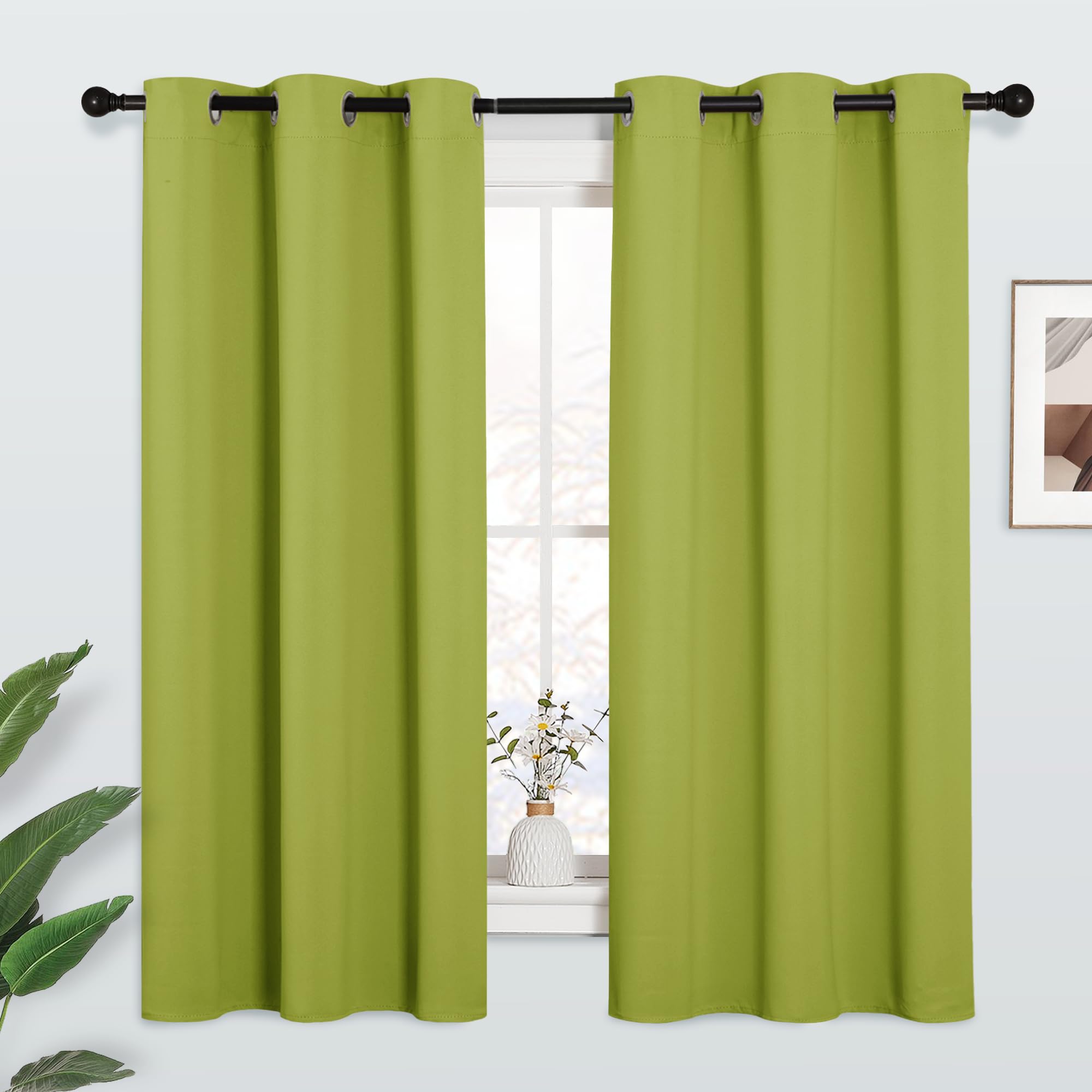 Rideaux occultants pour chambre à coucher KGORGE vert français thermique de 160 cm