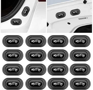 16 PCS Car Door Shock Absorber, Thickened Silicone Car Door Slam Stopper with Self Adhesive,Car Soundproof Door Protectors, Anti-Collision Car Side Door Protection Sticker for Cars Car Pattern