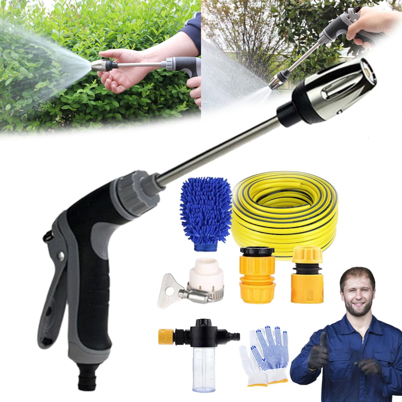 Aquoxis Pressure Washer,Jet Washers/Pressure Washers, Hydro Power Water Jet Cleaner Attachment, Adjustable Nozzle Cleaning Sprayer For Patio, Car, Driveway, Deck & Outdoor Surfaces (C)