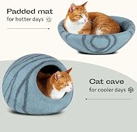 MEOWFIA 100% Merino Gyapjú Macskaagy - Kézzel Filcelt, Környezetbarát Alvóhely Cicáknak 4