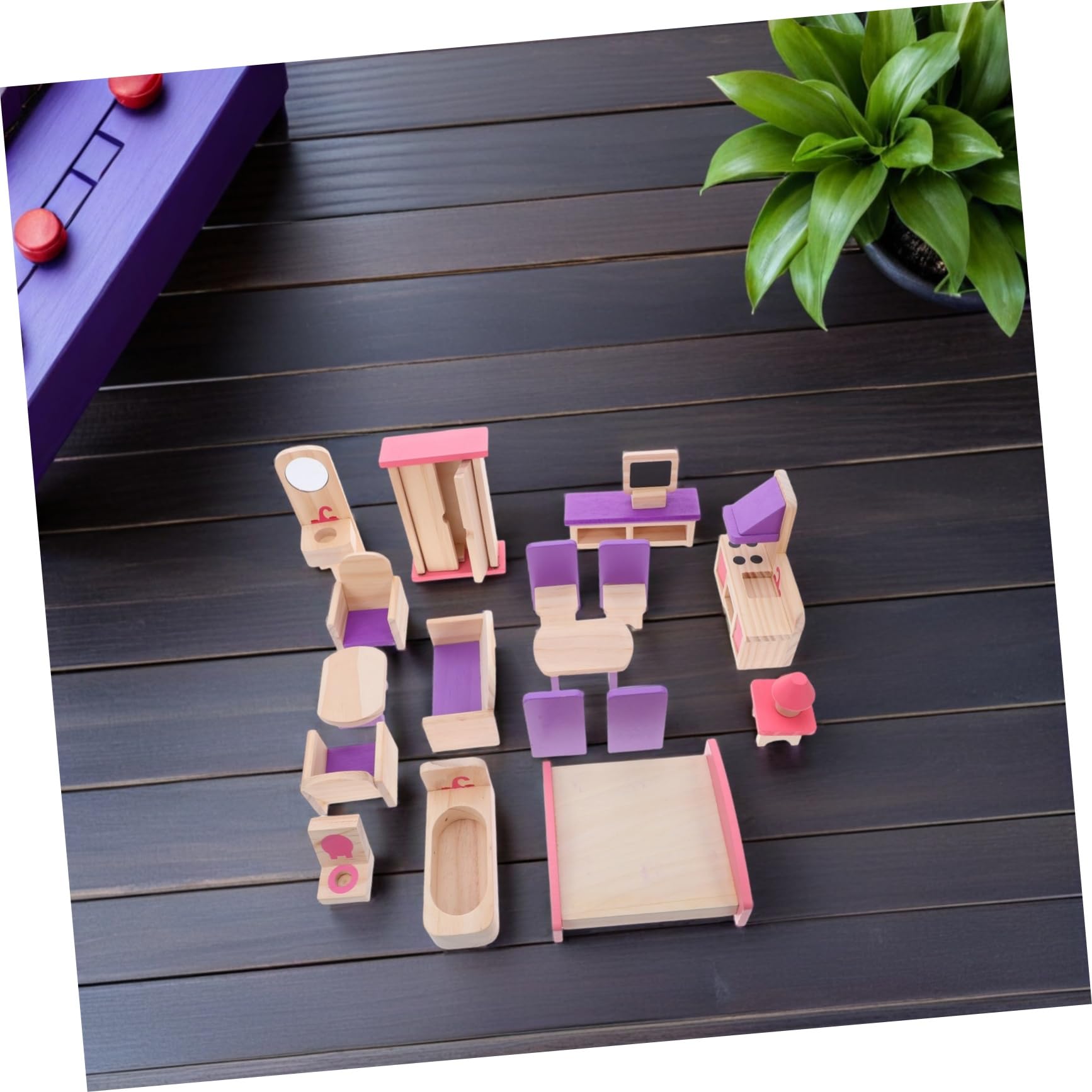 Didiseaon Mobili Per Casa Delle Bambole in Legno Set Di Mobili Per Casa Delle Bambole Fai Da Te Accessori in Miniatura Per Camera Da Letto in Miniatura Per Ragazzo Ragazza