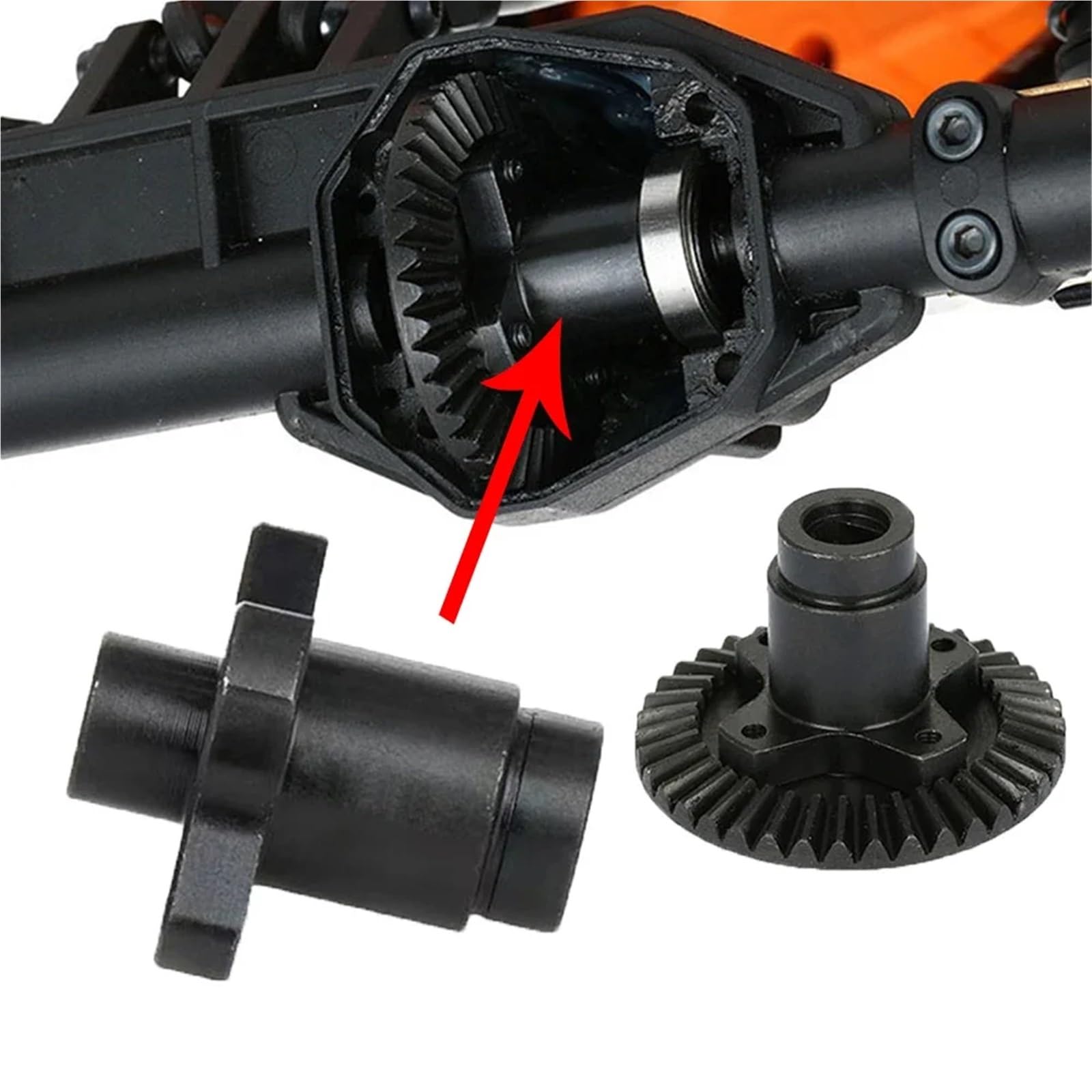 Für Axial Für Rbx10 Für Ryft 1/10 Rc Auto Gehärtetem Stahl Kegelrad Differential Locker Vorne Hinterachsen Upgrade Teile RC Zubehör