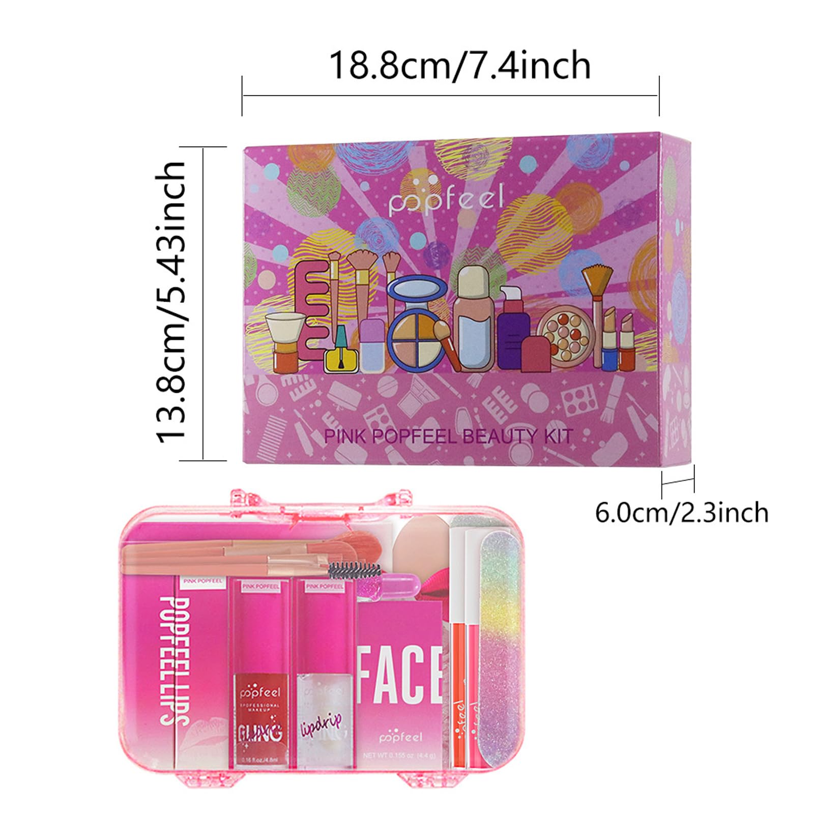 Schmink Set, Kosmetik Starter Kit für Frauen mit Lidschatten Palette Concealer Lipgloss Lippenstift Mascara etc, Multifunktions Kosmetik Makeup Set für Gesicht, Augen und Lippen#1