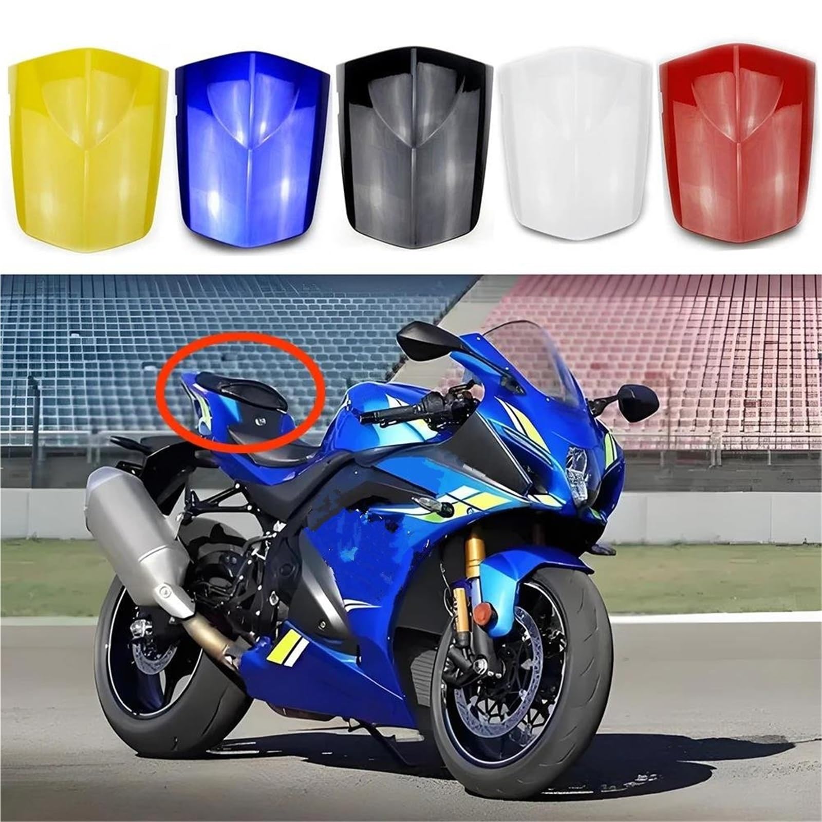 Verkleidung Heckteil Motorrad Hinten Sitz Abdeckung Gugel ABS Verkleidung Für Suzuki Für GSXR1000 2003-2004 K3 Motorrad Rücksitzverkleidung(Black)