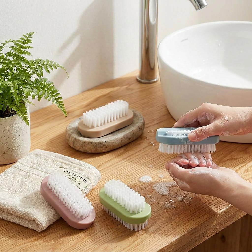 4 Pcs Nail Brush for Cleaning Fingernails Two-sided Hand and Nail Brush Fingernail Scrub Brush Nail Scrubber Cleaning Brush for Nail Cleaning and Scrubbing