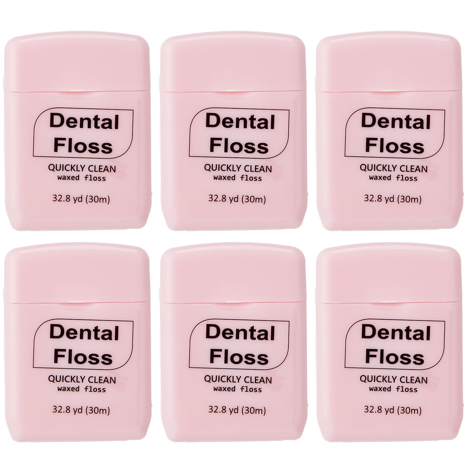 Baderke 6 Pack Mini Dental Floss Travel Pack 30 M Each Waxed Glide Floss Oral Care for Family