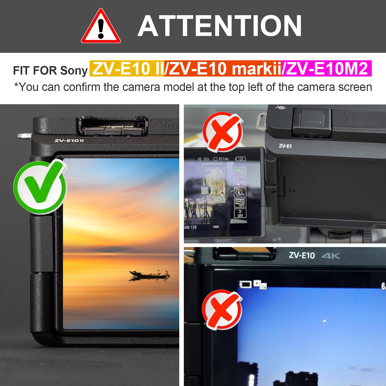 VOVMOEYA Camera Case for Sony ZV-E10 II with 2 Screen Protectors and 1 Hot Shoe Cover, Alpha ZVE10II Silicone Case - Image 2