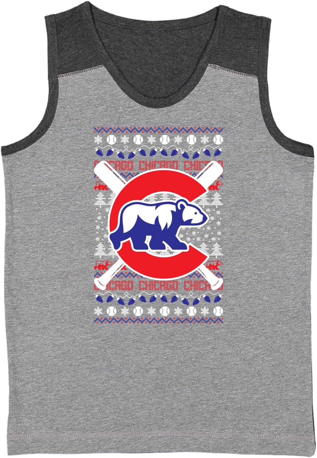 Haase Unlimited Bear Cub - Sports Windy City Ugly Xmas Youth Contrast Back Tank Top