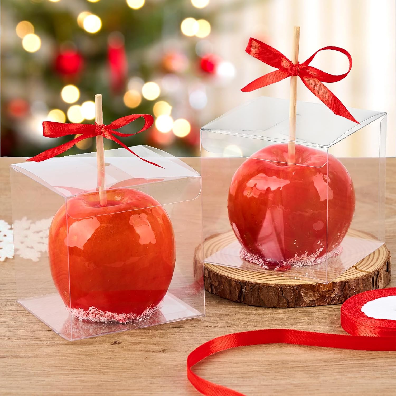 4x4x4 Inches Candy Boxes with Hole, Transparent