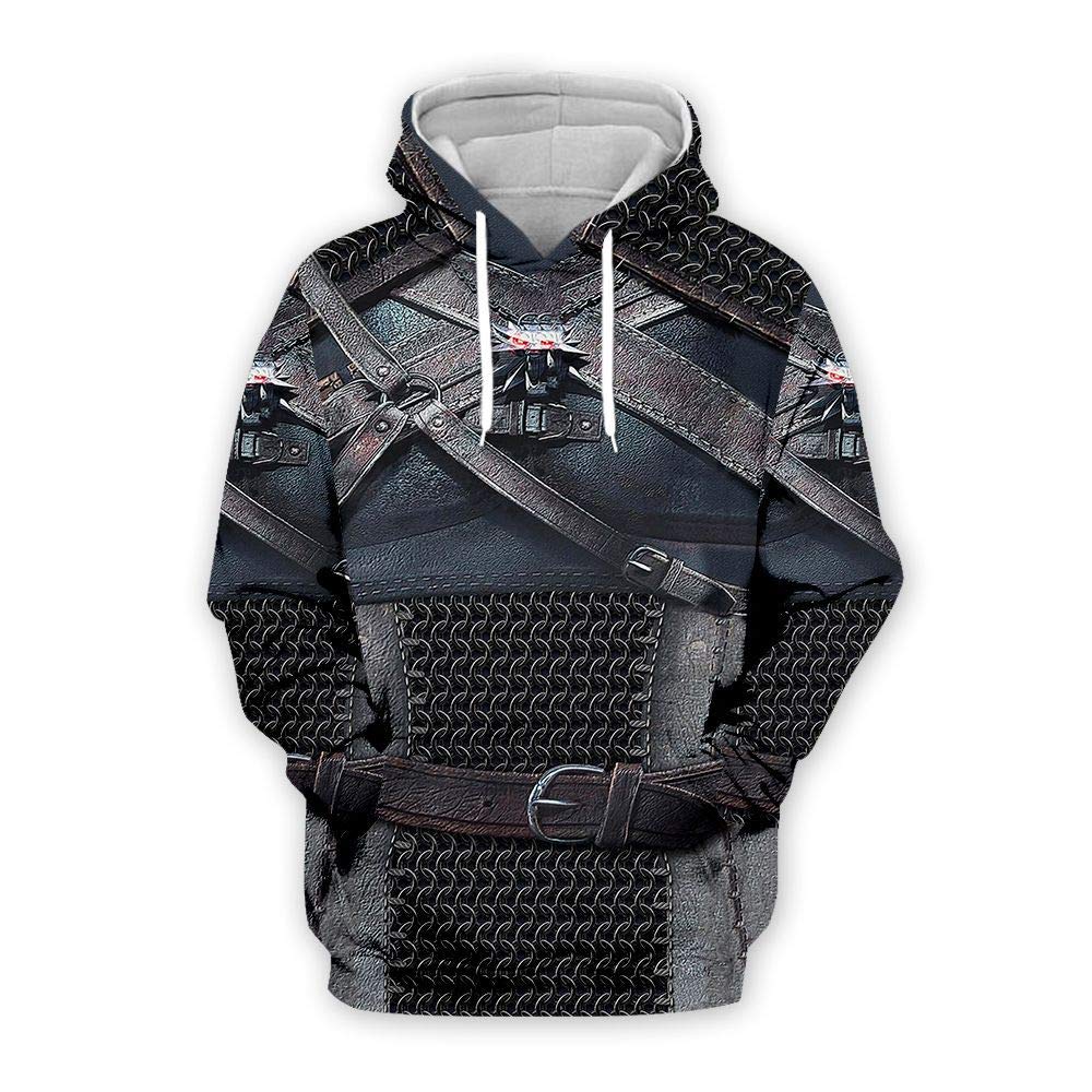 Oneforus Men's #6 Medieval Knights 3D Printed Hoodies Casual Loose Medieval Vintage Cosplay Costume
