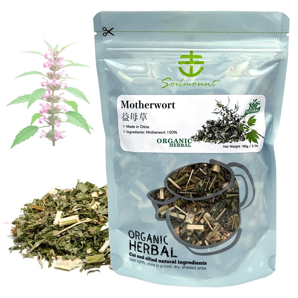 Soilmount Natural Dried Motherwort Tea (Yi Mu Cao), 2 Oz (60g)