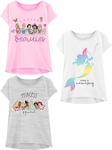 Disney Princesa Niñas Camiseta (Jazmín Ariel Tiana Blancanieves Belle Rapunzel Cenicienta Mulan Aurora Moana Ropa