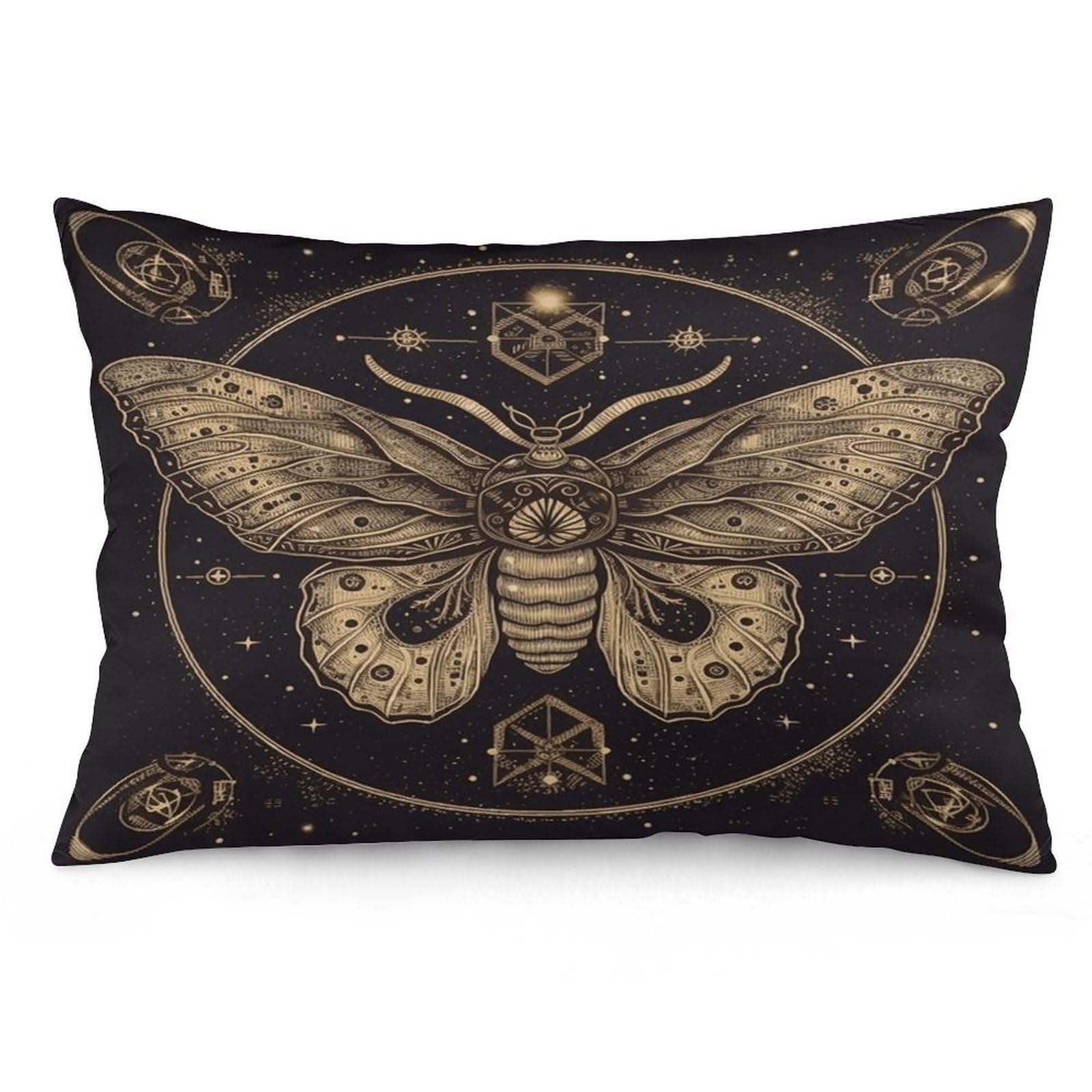 Moth Throw Pillow Cover Soft Pillow Case Decorative Lumbar Pillow Cover Cozy Throw Pillowcase Polyester Rectangular Cushion Case Decor for Couch Sofa Bed