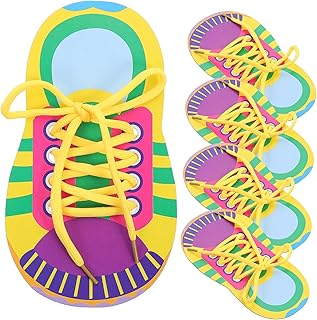 HONMEET 5 Conjuntos De Brinquedo De Cadarço Brinquedos De Massinha Brinquedos De Madeira Quebra-Cabeças Pré-Escolares Amarrando Sapatos Jogo De Enfiamento Brinquedo De Cadarço De Sapato