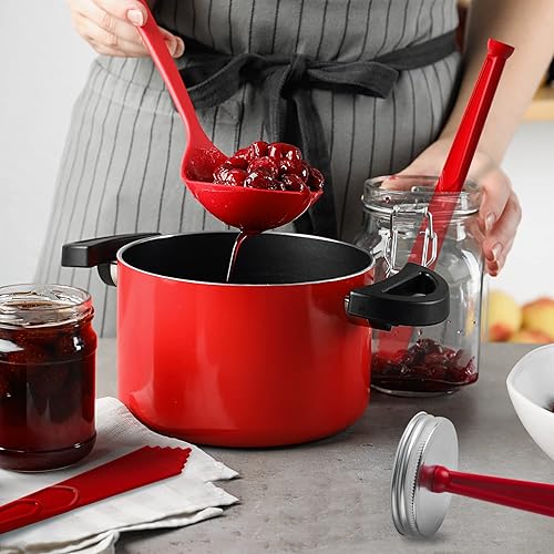 Miniatura 7 de Pisol Levantador magnético de tapa de tarro y medidor de burbujas para enlatado, herramientas de enlatado 3 en 1, suministros para el hogar (4