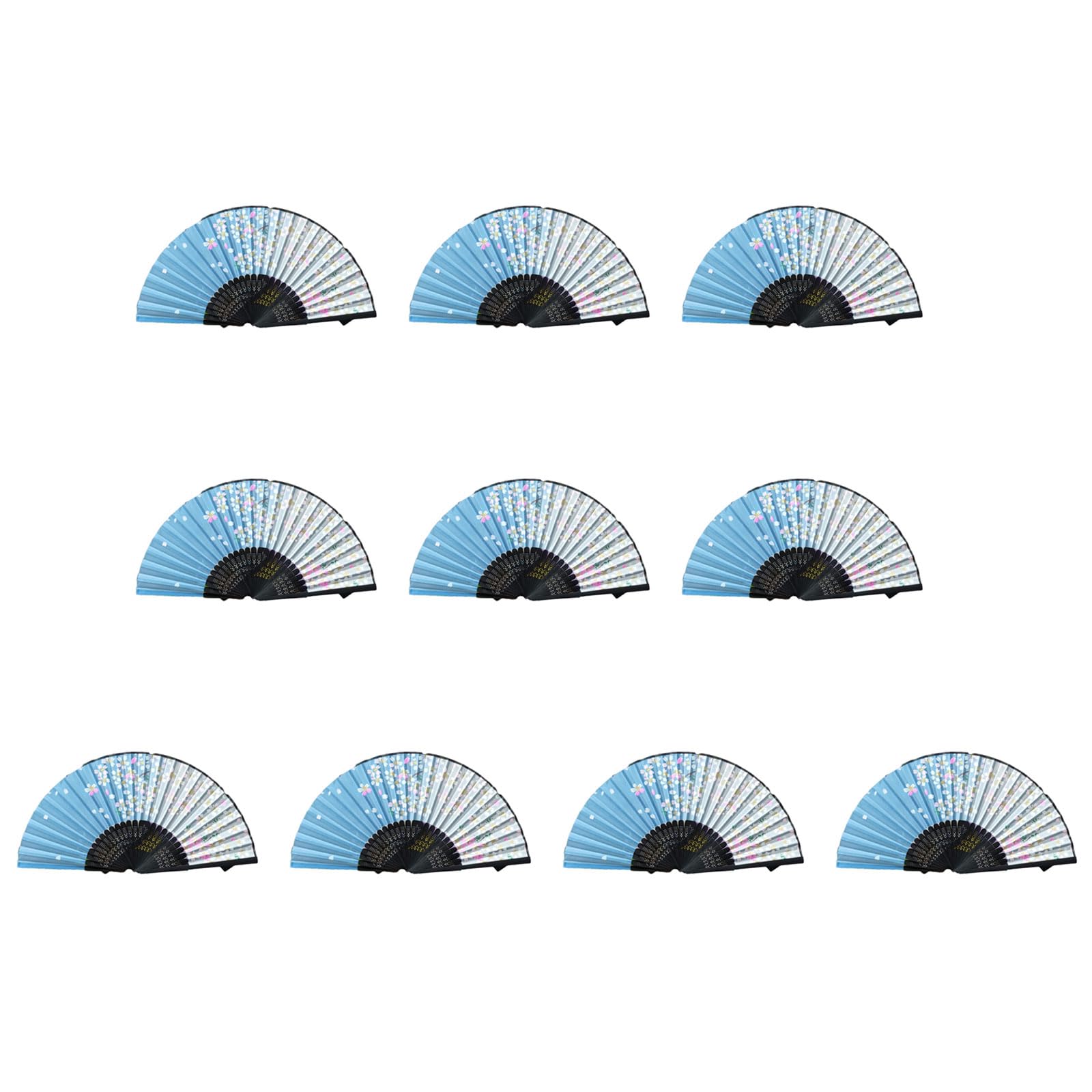 Tsophreniq Of 10 Bamboo Folding Fans Traditional Chinese Handheld Fan with Elegant Carvings for Cooling and Decoration Bamboo Fan