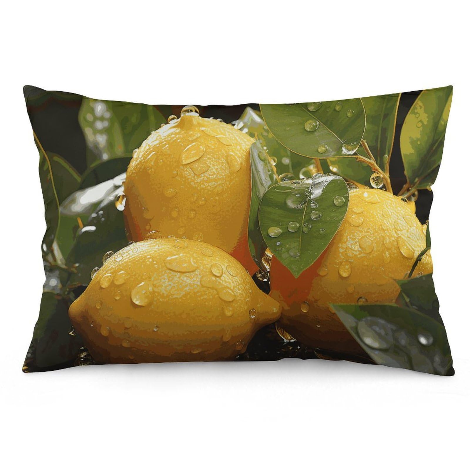 NTVOWPZO 2 Pack Decoration Throw Pillow Covers 12 "x20 Pillowcases Covers Fresh Lemon Pillowcases Modern Farmhouse Home Decor Sofa Cushions Covers for Couch Bed Living Room