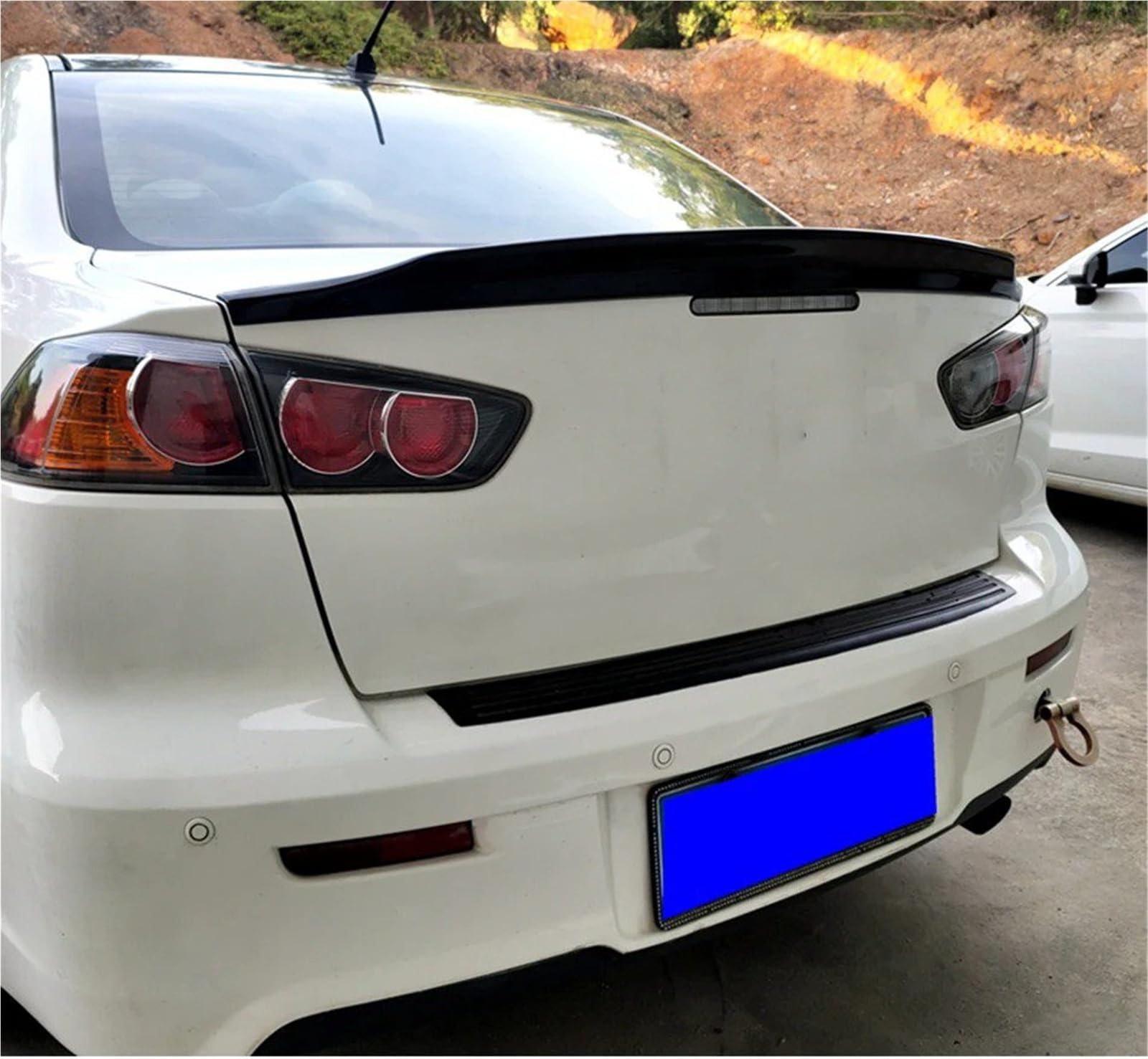 Dla M&ITSUBISHI Dla Lancer EX Evo 2009-2016 Lotka Tylny Spoiler Bagażnika Skrzydło Na Klapie Akcesorium Dekoracyjne Spojler Tylny Trunk Wing(Glossy Black)
