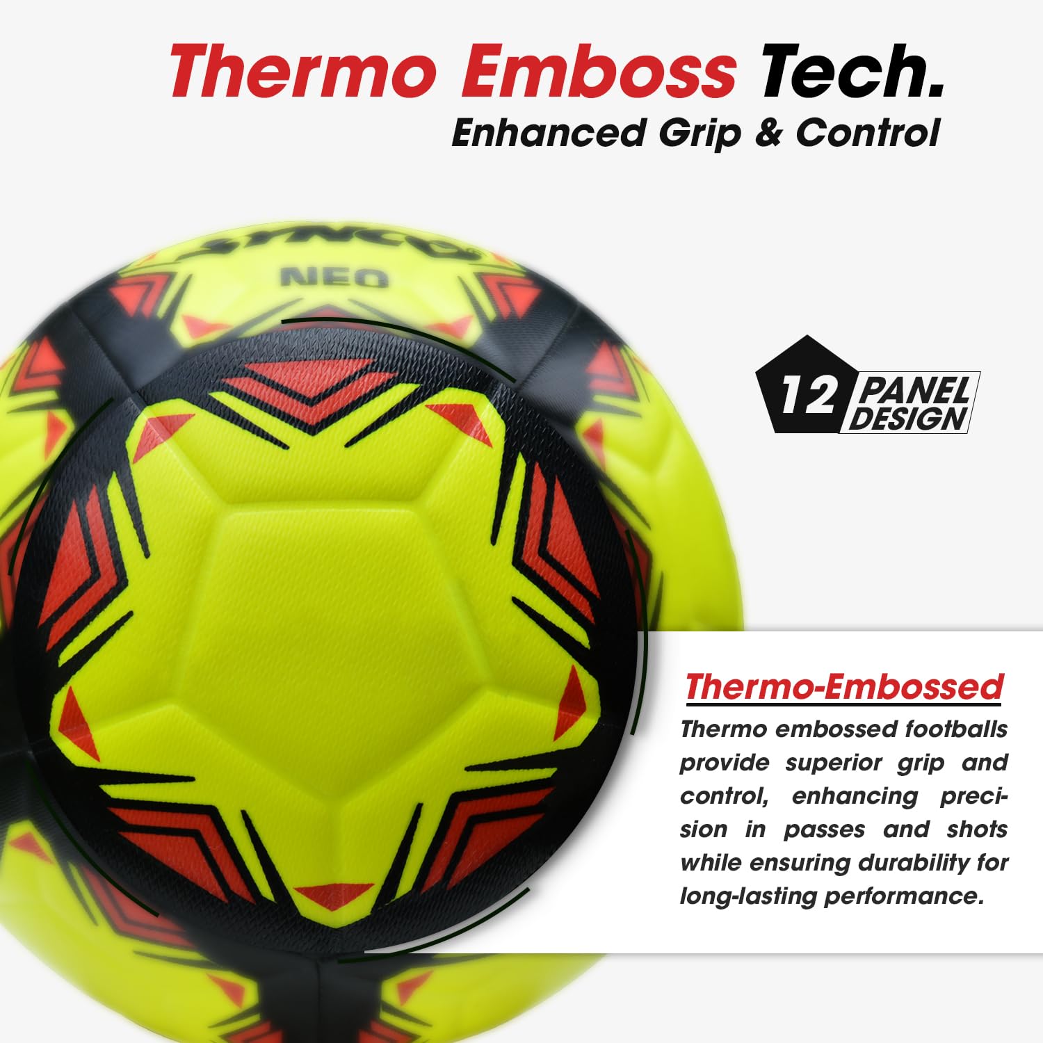 Buy Synco Neo Embossed 12 Panel Thermo Fusion Match Ball | TPU