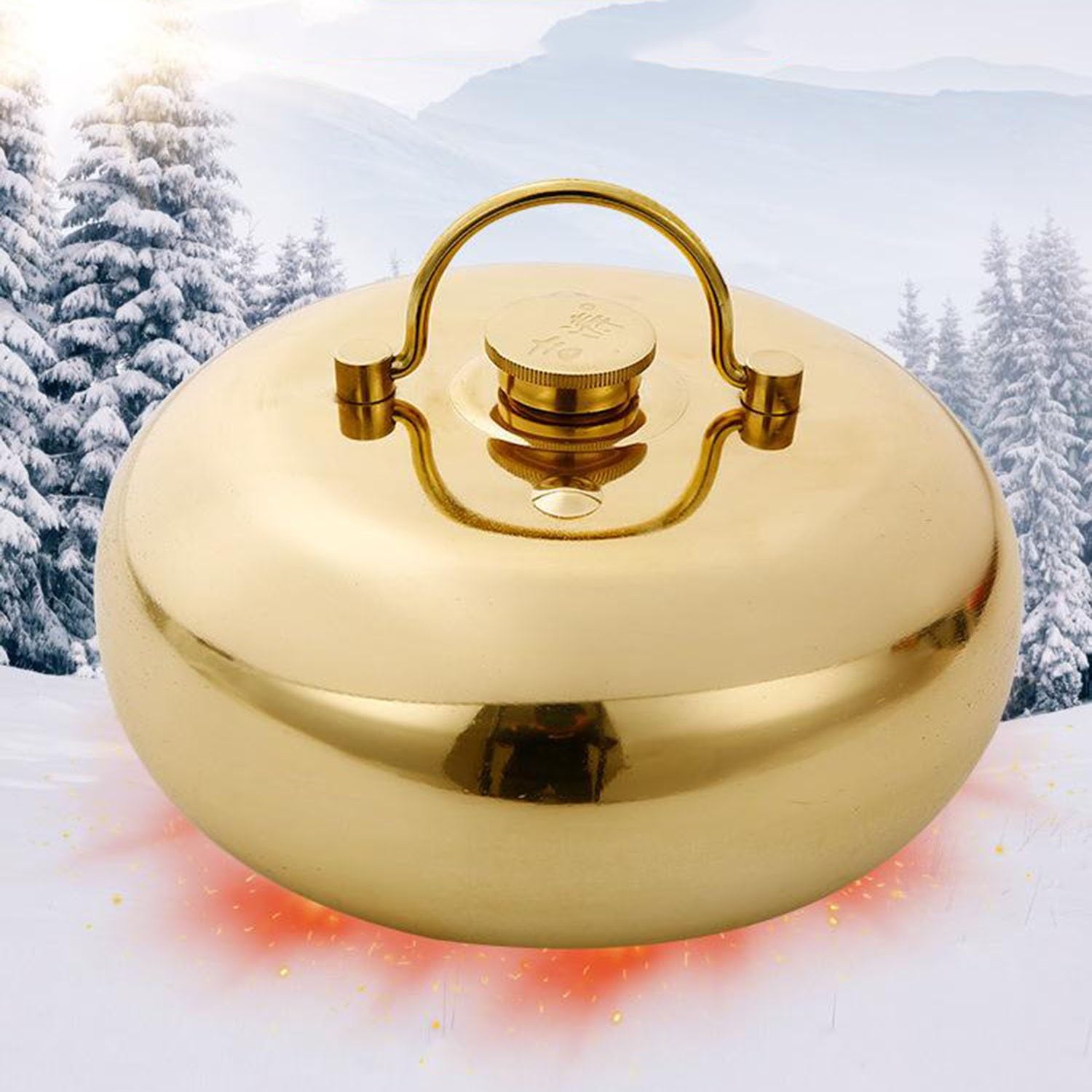 1L/1.5L/2.0L/3.0L Bolsa De Agua Caliente De Cobre With Cover, Con Cubiertas De Punto, Reutilizable Al Infinito, Para Mujer Buen Regalo Para La Familia O La Amigo (Color : Smooth, Size : 22cm(8.7in)