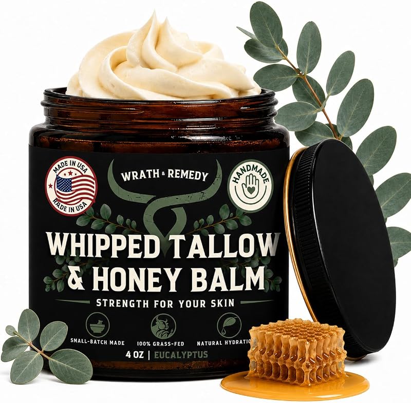 Wrath & Remedy Mousse corporal de sebo bovino orgânico com eucalipto, 113 g