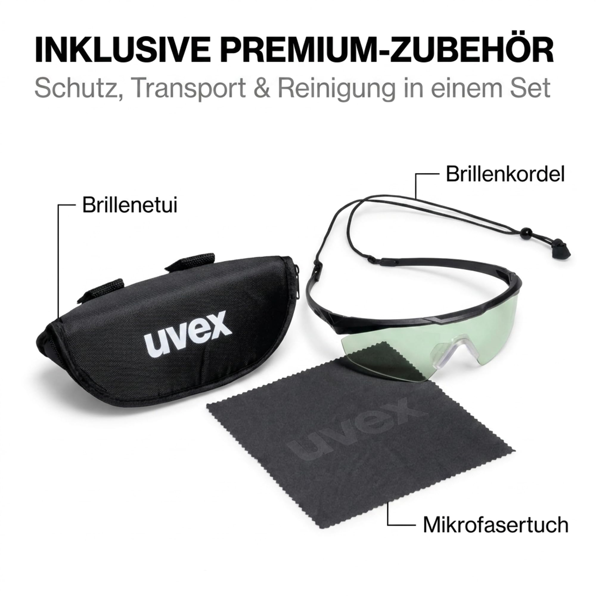 Uvex apache spec variomatic STANAG 2920/4296 Lunettes de protection de qualité supérieure avec étui - Lunettes à armatures spécialement conçues pour les autorités et les applications tactiques