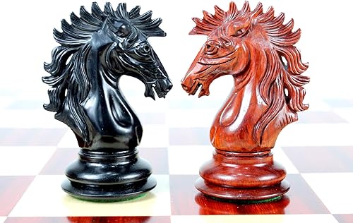 House of Chess - Juego de ajedrez de madera Encore Staunton de madera de ébano/brote 4.5" - Caja de madera