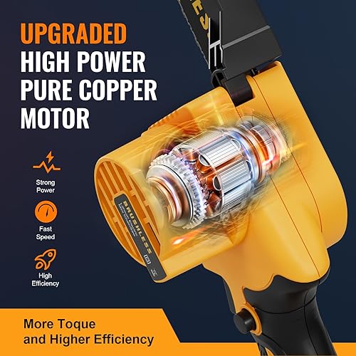 Miniatura 5 de Mini motosierra inalámbrica de 8 pulgadas para batería Dewalt 20V MAX alimentada por electricidad (SIN batería), motosierra eléctrica, motosierra de