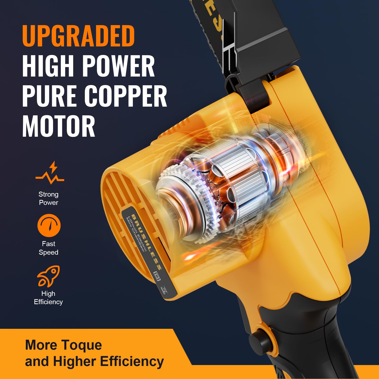 Bezprzewodowa mini piła łańcuchowa 20 cm do Dewalt 20 V MAX zasilana bateriami (bez baterii), elektryczna piła łańcuchowa, bezprzewodowa, przenośna, mała, ładowalna piła łańcuchowa do przycinania