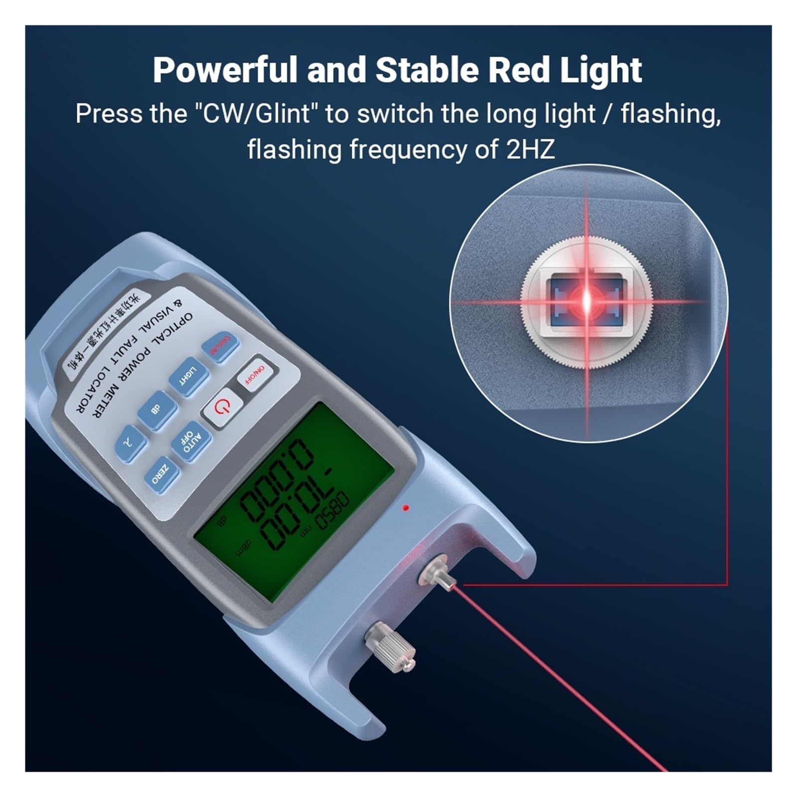 Medidor De Potencia Óptica De Fibra con Localizador Visual De Fallos, Probador De Fibra, Conector SC FC ST, Equipo De Prueba Óptica (-70~10dBm),Datos De MedicióN Precisos(AXP30D 30mw)