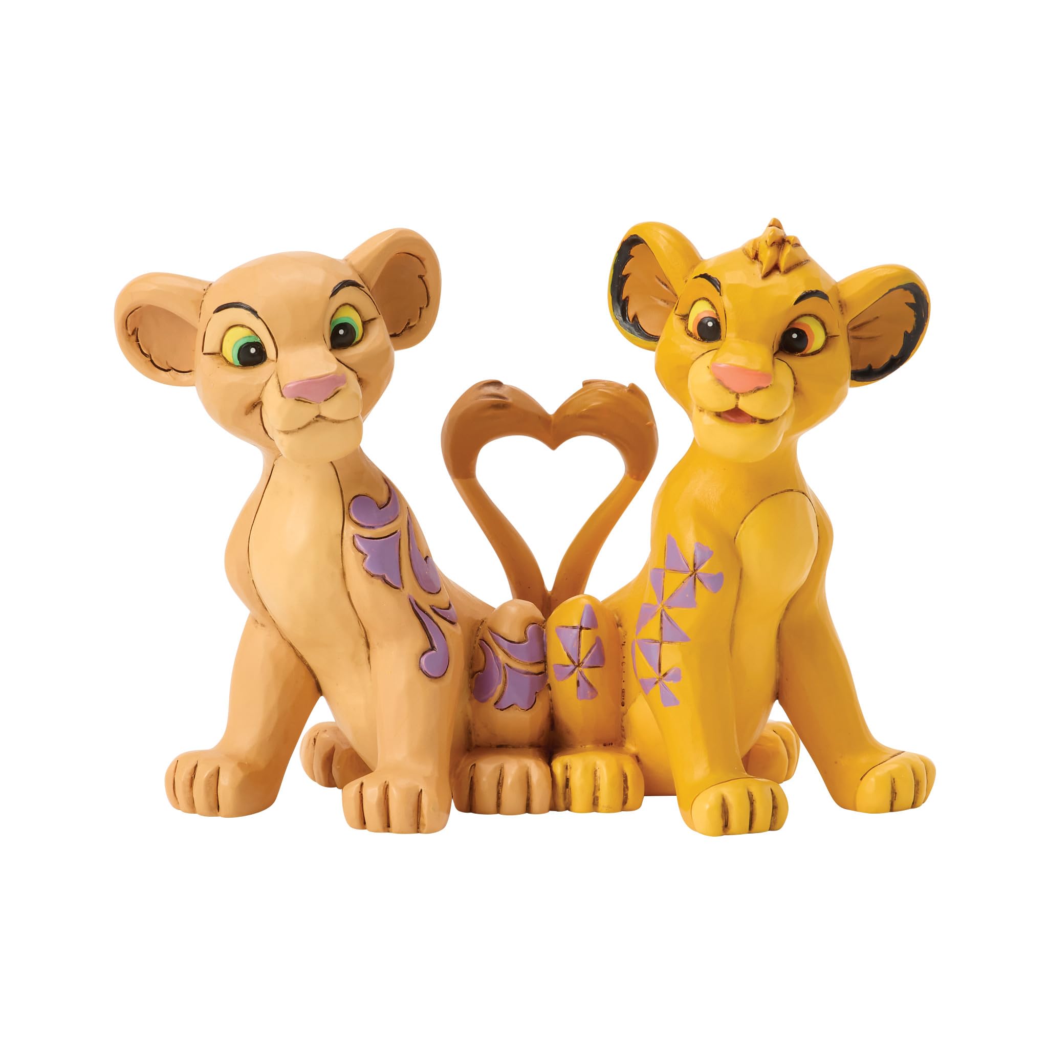 Enesco Disney Traditions by Jim Shore - Figura Decorativa de Simba y Nala Heart Tails del Rey León, 3.25 Pulgadas, Multicolor
