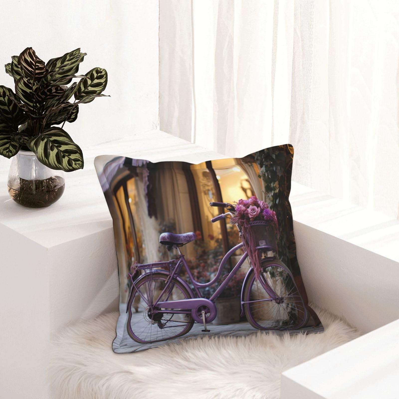 Housse de coussin en similicuir violet 50x50 cm lot de 2 The Window