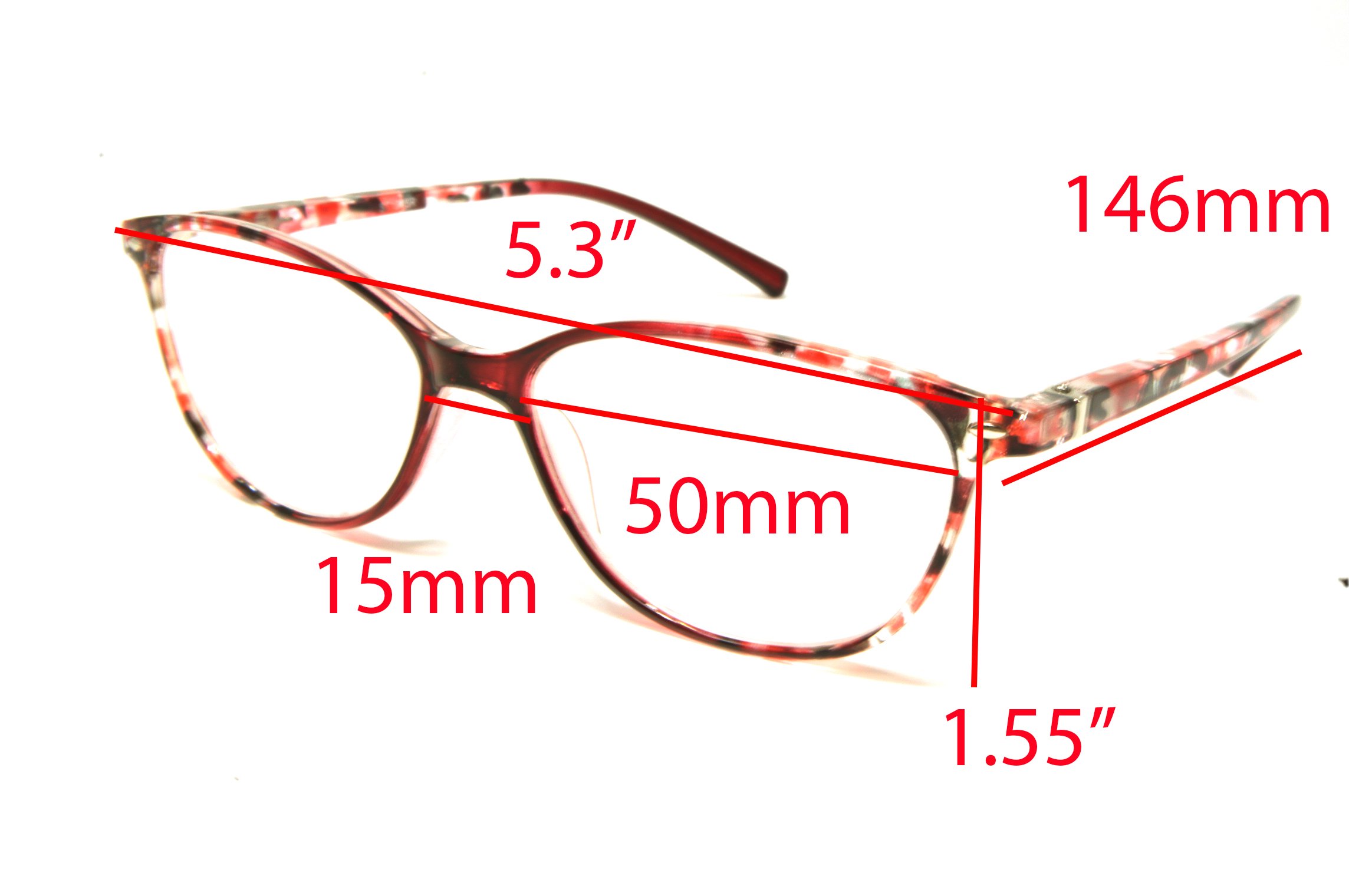 ColorViper Basic everyday Designer Reader (oval red ransparent frame, 1.50)