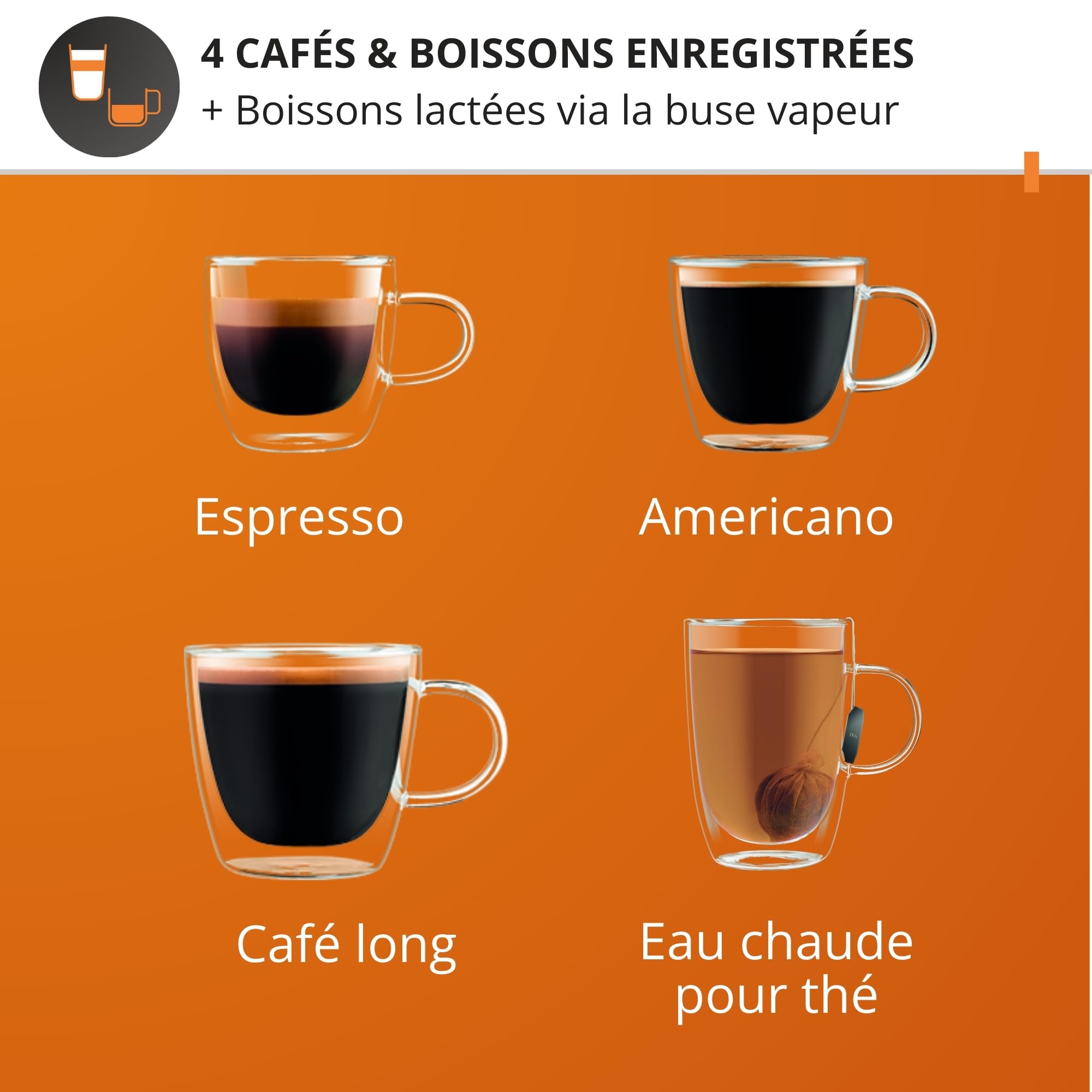 Krups Precision, Machine Expresso Manuelle avec moulin, 30 Niveaux de mouture, 15 Bars, Buse Vapeur, 3 Températures, Interface Intuitive, Cappuccino, XP801T10, Silver
