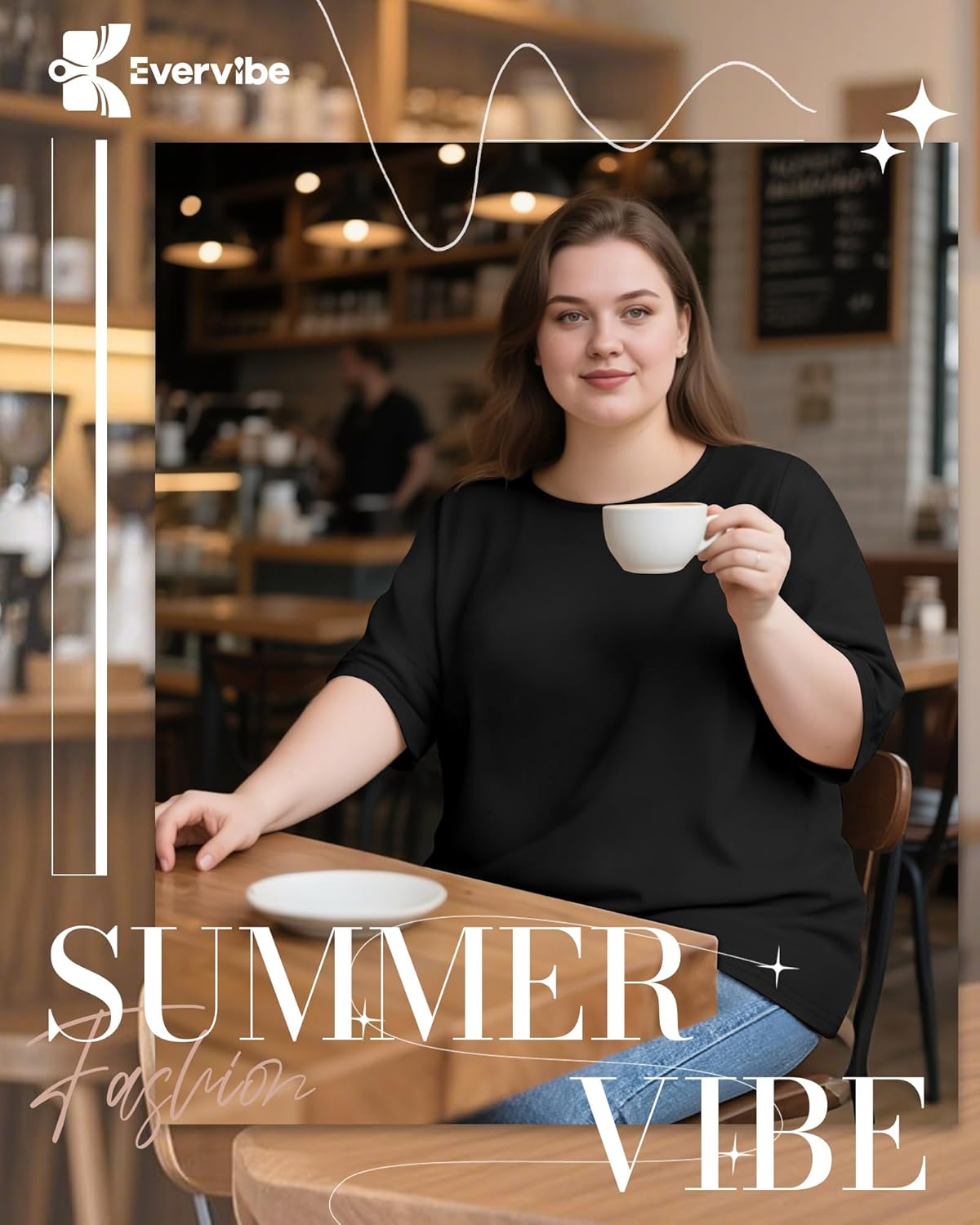 3 Pack Women's Plus Size Half Sleeve Shirts Crew Neck Irregular Hem Tops Loose Fit Casual Basic Tees - Image 2