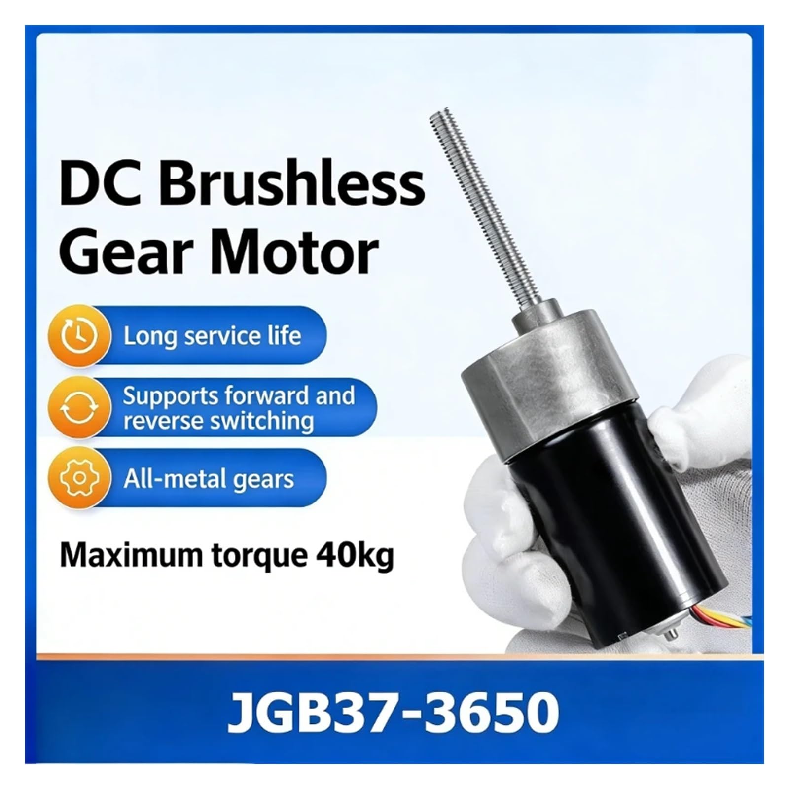 JGB37-3650 Bürstenloser Gleichstrom-Getriebemotor, M6-Achse, 12 V, 24 V, großes Drehmoment, kann umgedreht werden(20 rpm,12V)