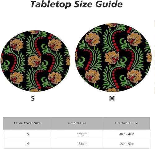 Miniatura 6 de Funda protectora con patrón floral que se puede limpiar y limpiar con flores, adecuada para comedor, picnic, campamento, se adapta a mesas de 40 a