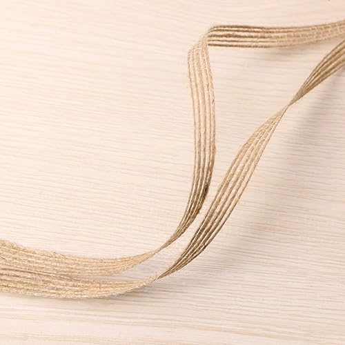 Vista 3 de Shapenty Cinta de tela de arpillera natural para bodas, fiestas, decoración del hogar, manualidades, adornos de Navidad, lazos para envolver