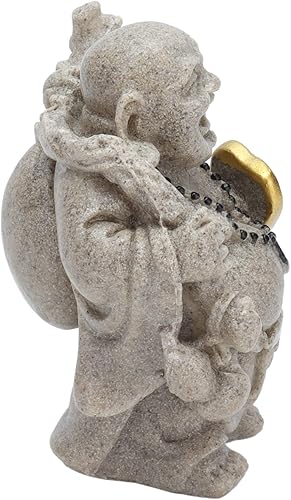 Miniatura 9 de Cyrank Estatua de Buda riendo, 3.1 pulgadas de resina de Buda feliz estatua de risa Feng Shui Buda escultura decoración para escritorio en casa