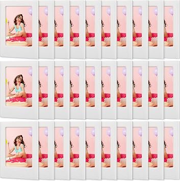 Suzile 30 Pack Mini Magnetic Picture Frames 2x3 Inch Picture Frames Small Table Picture Holder Compatible with Polaroid Fujifilm Instax Film Photos for Fridge Table Locker Whiteboard White