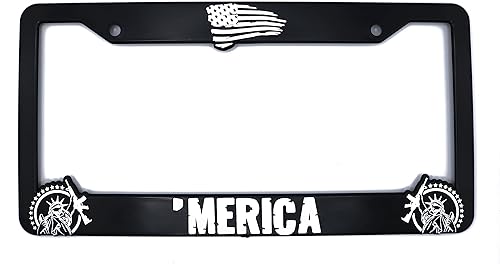 Merica' for America - Marco elevado 3D para placa de matrícula 1 paquete de cubierta para placa de automóvil de Estados Unidos Soporte universal